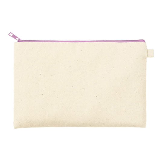 カラーファスナーキャンバスフラットポーチ（M） | ノベルティ(小物) | 1枚 | TP-0054 | パープル