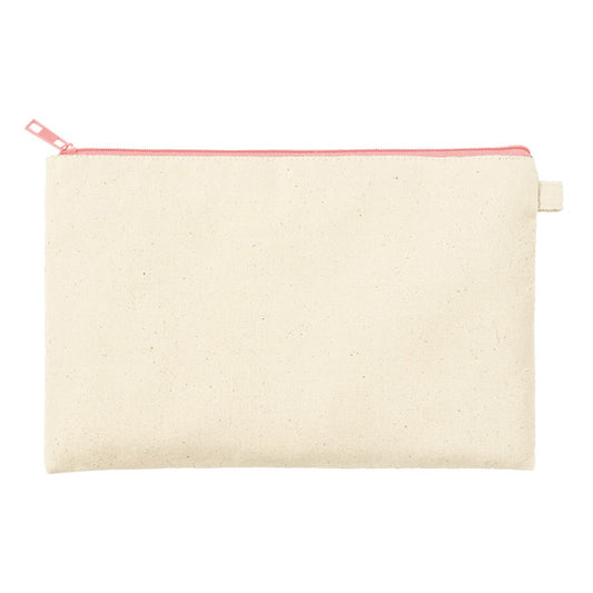 カラーファスナーキャンバスフラットポーチ（M） | ノベルティ(小物) | 1枚 | TP-0054 | オレンジ