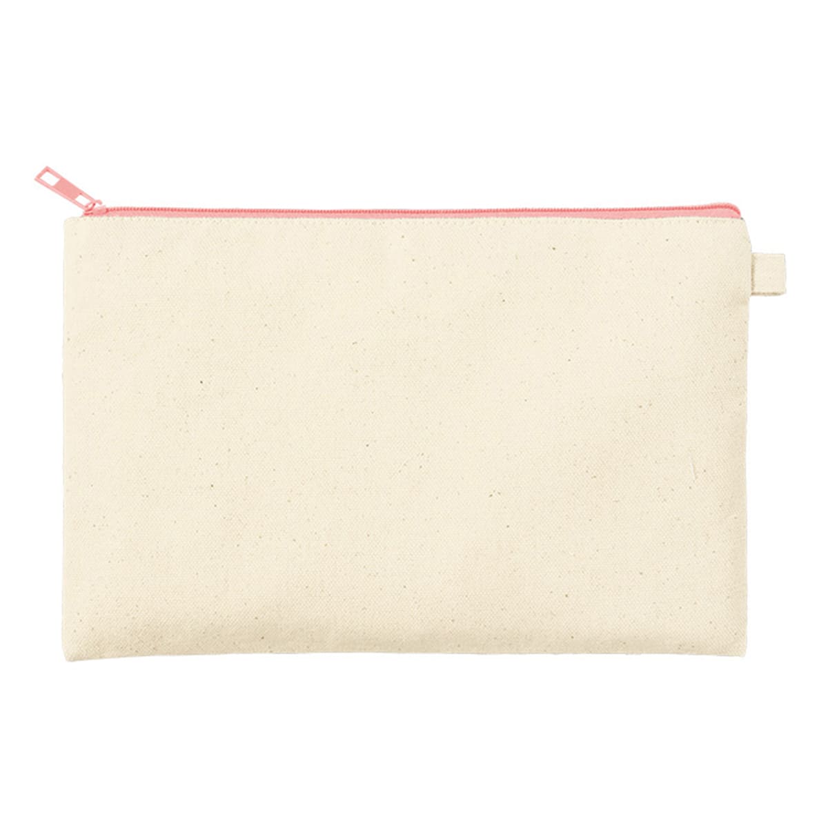 カラーファスナーキャンバスフラットポーチ（M） | ノベルティ(小物) | 1枚 | TP-0054 | ライトピンク