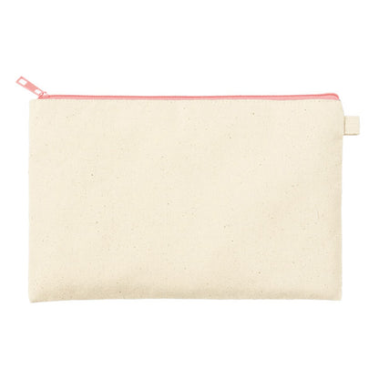 カラーファスナーキャンバスフラットポーチ（M） | ノベルティ(小物) | 1枚 | TP-0054 | ライトピンク