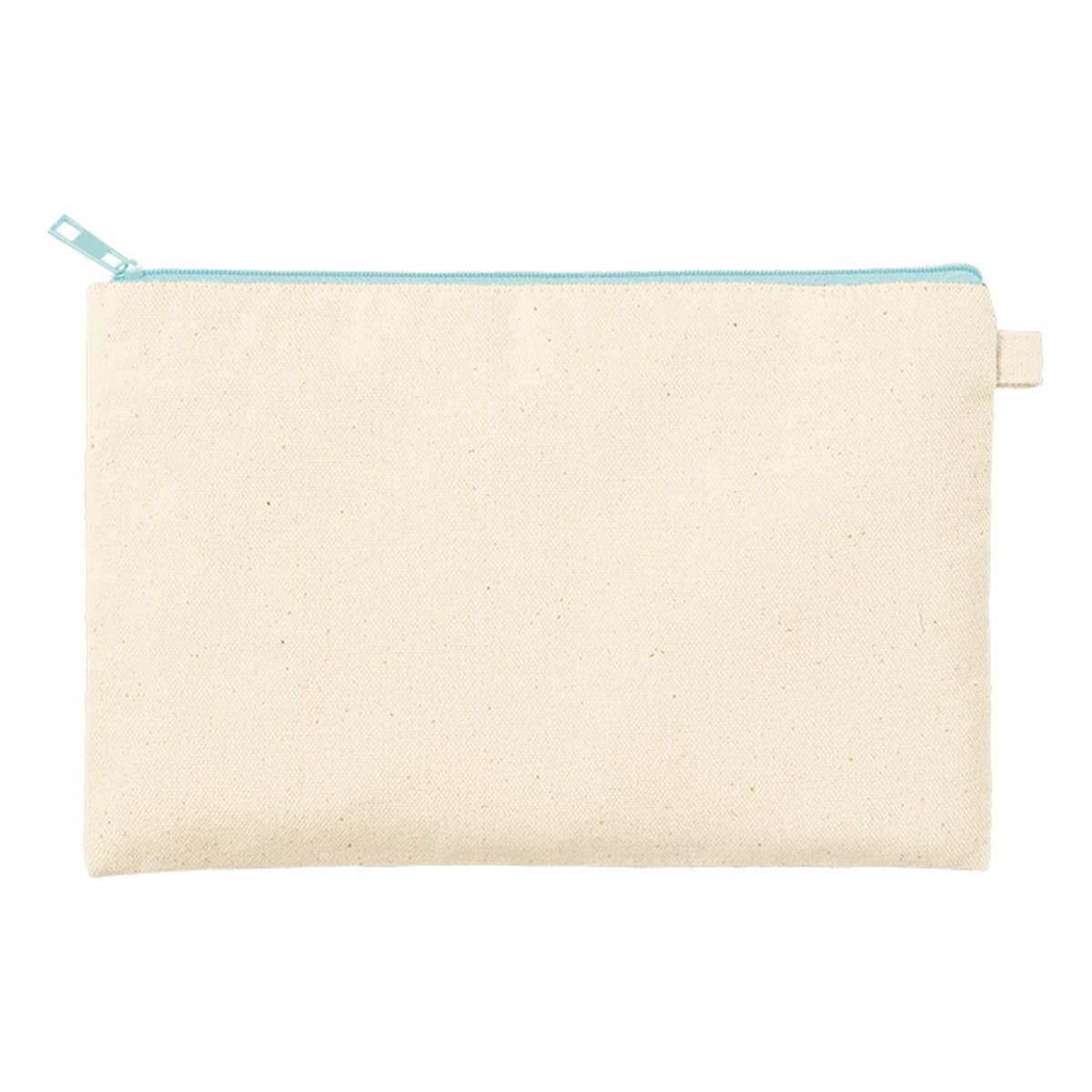 カラーファスナーキャンバスフラットポーチ（M） | ノベルティ(小物) | 1枚 | TP-0054 | ライトブルー