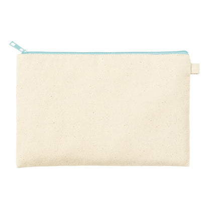 カラーファスナーキャンバスフラットポーチ（M） | ノベルティ(小物) | 1枚 | TP-0054 | ライトブルー