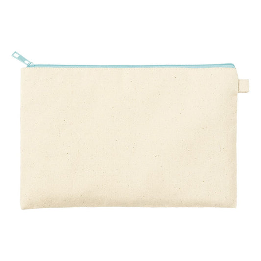 カラーファスナーキャンバスフラットポーチ（M） | ノベルティ(小物) | 1枚 | TP-0054 | ライトブルー