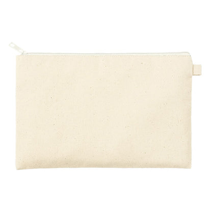 カラーファスナーキャンバスフラットポーチ（M） | ノベルティ(小物) | 1枚 | TP-0054 | ホワイト