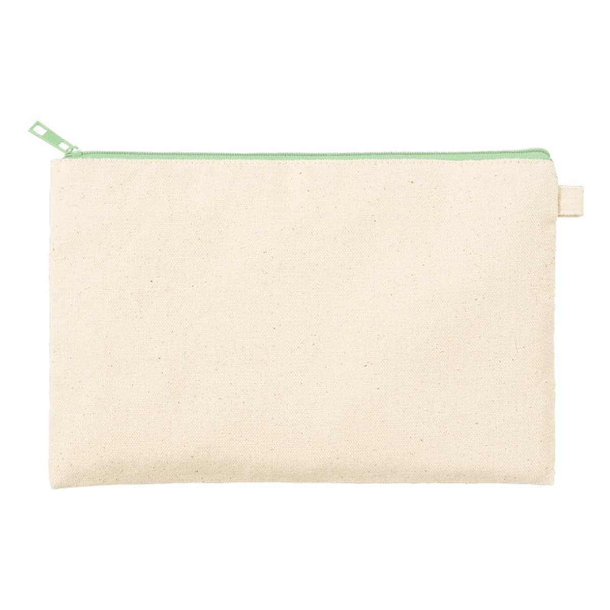 カラーファスナーキャンバスフラットポーチ（M） | ノベルティ(小物) | 1枚 | TP-0054 | オリーブ