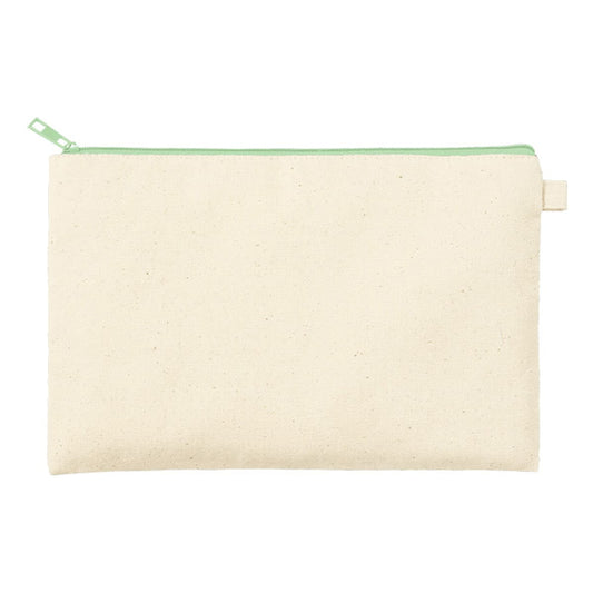 カラーファスナーキャンバスフラットポーチ（M） | ノベルティ(小物) | 1枚 | TP-0054 | オリーブ