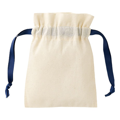 コットンカラーリボン巾着（SS） | ノベルティ(小物) | 1枚 | TP-0064 | ネイビー