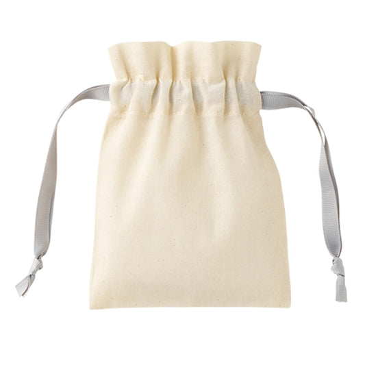 コットンカラーリボン巾着（SS） | ノベルティ(小物) | 1枚 | TP-0064 | グレー