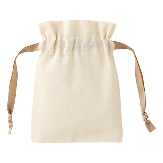 コットンカラーリボン巾着（SS） | ノベルティ(小物) | 1枚 | TP-0064 | ベージュ