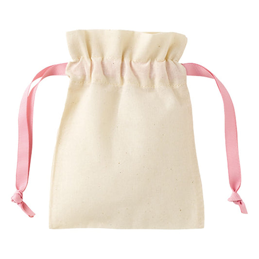 コットンカラーリボン巾着（SS） | ノベルティ(小物) | 1枚 | TP-0064 | ライトピンク
