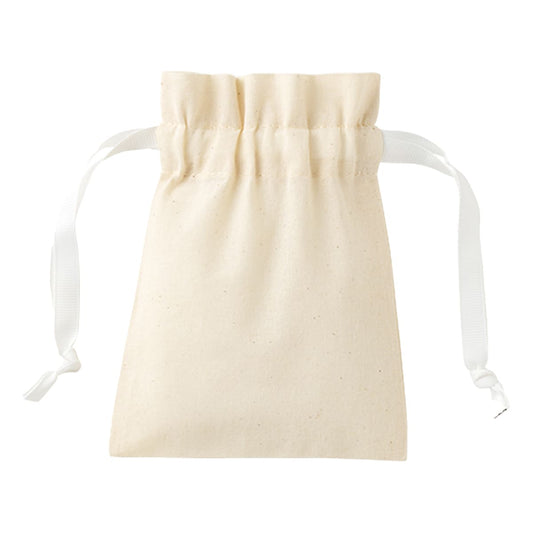 コットンカラーリボン巾着（SS） | ノベルティ(小物) | 1枚 | TP-0064 | ホワイト