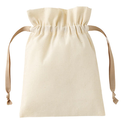 コットンカラーリボン巾着（S） | ノベルティ(小物) | 1枚 | TP-0065 | ベージュ