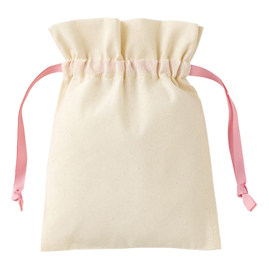 コットンカラーリボン巾着（S） | ノベルティ(小物) | 1枚 | TP-0065 | ライトピンク