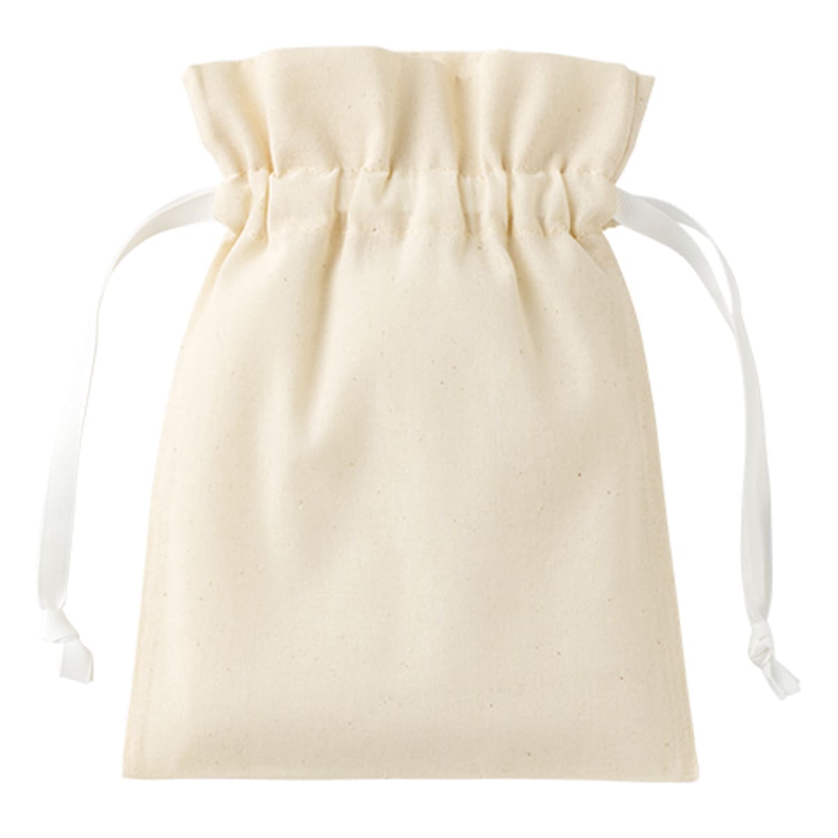 コットンカラーリボン巾着（S） | ノベルティ(小物) | 1枚 | TP-0065 | ホワイト