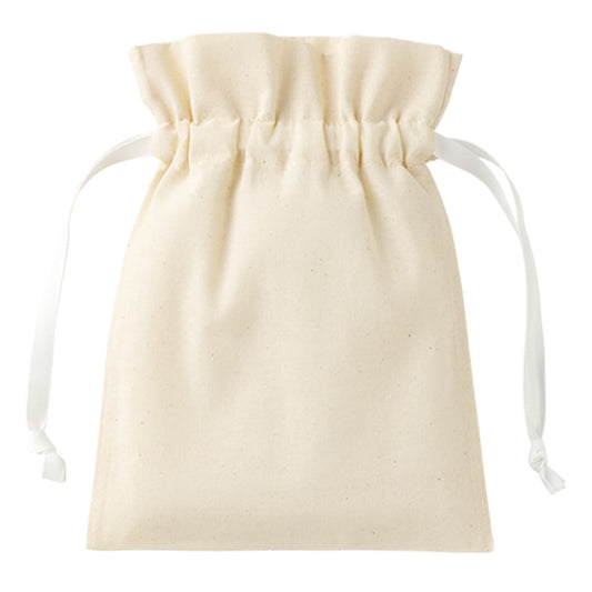 コットンカラーリボン巾着（S） | ノベルティ(小物) | 1枚 | TP-0065 | ホワイト