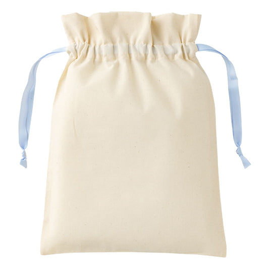 コットンカラーリボン巾着（M） | ノベルティ(小物) | 1枚 | TP-0066 | ライトブルー