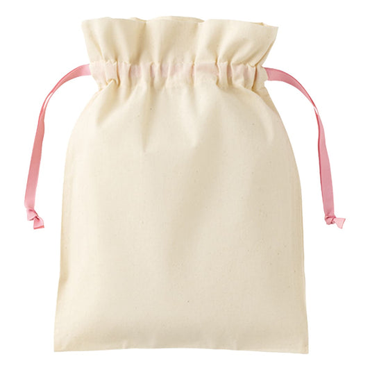 コットンカラーリボン巾着（M） | ノベルティ(小物) | 1枚 | TP-0066 | ライトピンク