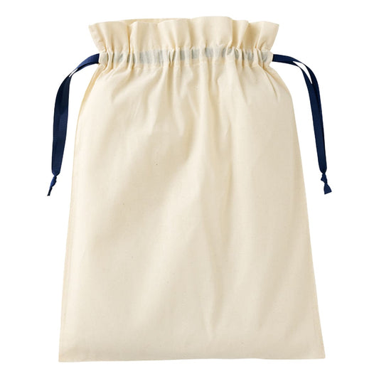 コットンカラーリボン巾着（L） | ノベルティ(小物) | 1枚 | TP-0067 | ネイビー