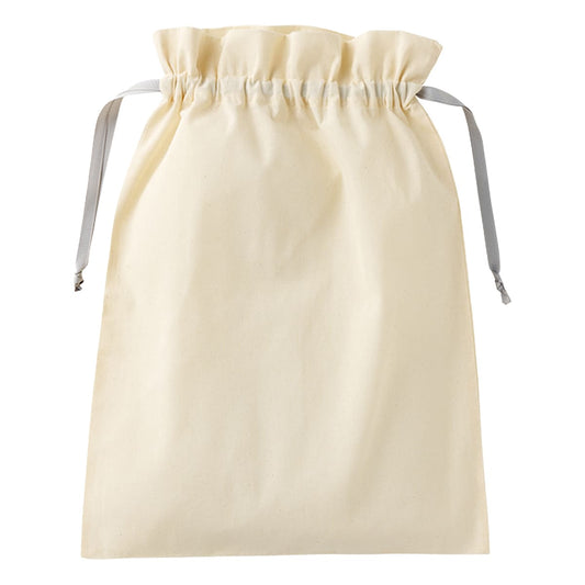 コットンカラーリボン巾着（L） | ノベルティ(小物) | 1枚 | TP-0067 | グレー