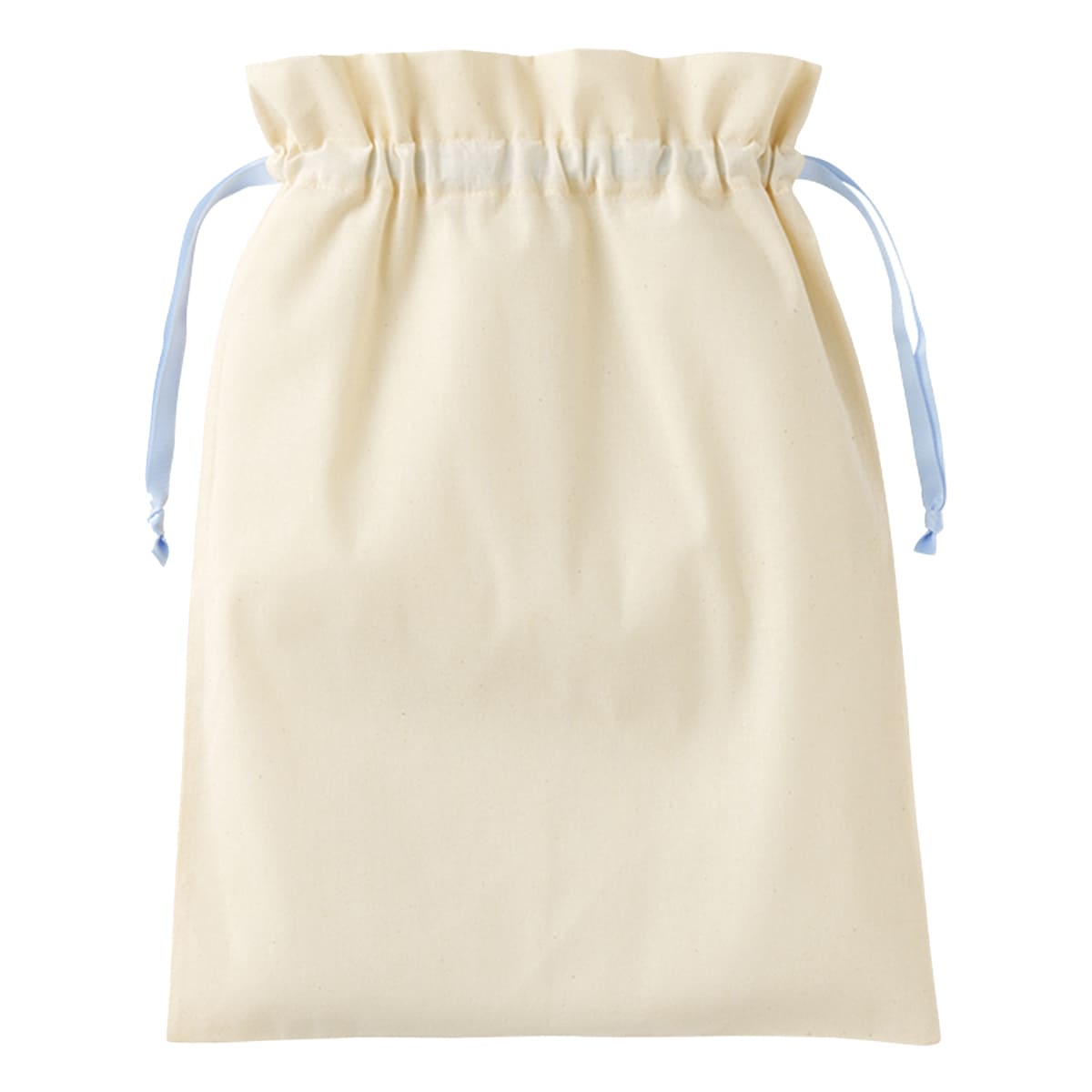 コットンカラーリボン巾着（L） | ノベルティ(小物) | 1枚 | TP-0067 | ライトブルー