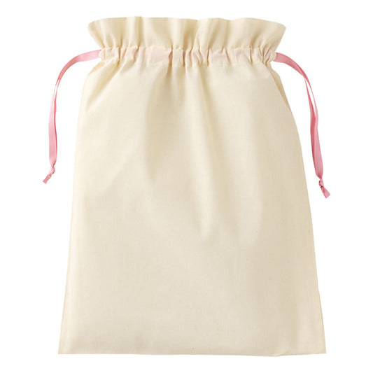 コットンカラーリボン巾着（L） | ノベルティ(小物) | 1枚 | TP-0067 | ライトピンク