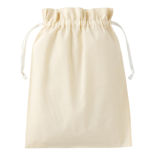 コットンカラーリボン巾着（L） | ノベルティ(小物) | 1枚 | TP-0067 | ホワイト