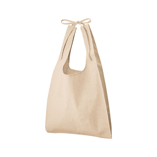 シャンブリック紐付マルシェバッグ | ノベルティ(小物) | 1枚 | TR-1356 | ベージュ