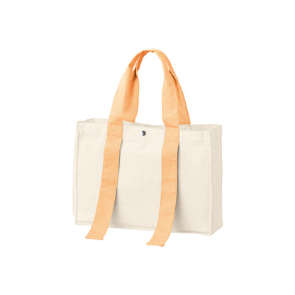 キャンバスカラーハンドルスクエアトート | ノベルティ(小物) | 1枚 | TR-1383 | ピーチオレンジ