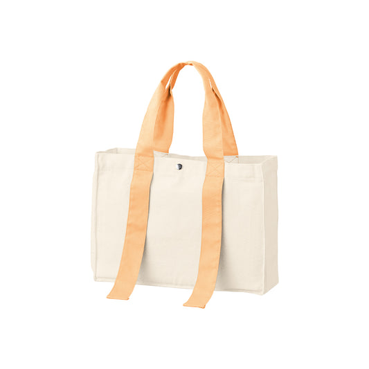 キャンバスカラーハンドルスクエアトート | ノベルティ(小物) | 1枚 | TR-1383 | ピーチオレンジ
