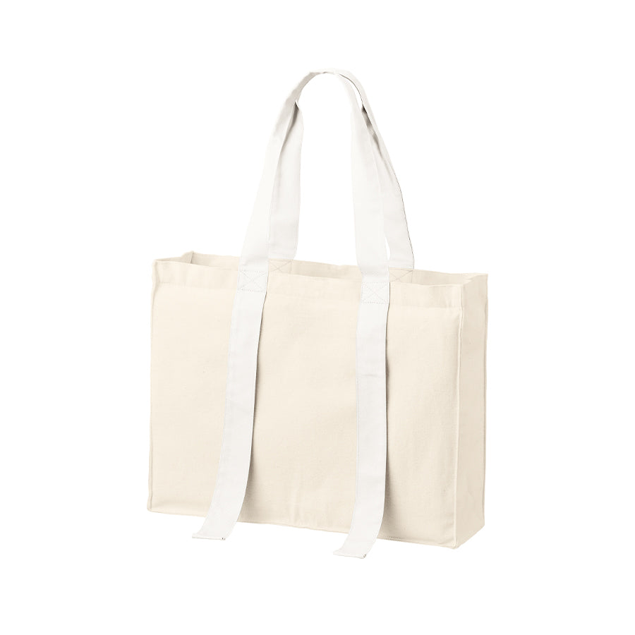 キャンバスカラーハンドルスクエアキャリーオントート | ノベルティ(小物) | 1枚 | TR-1384 | ホワイト