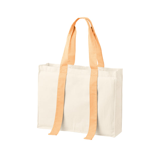 キャンバスカラーハンドルスクエアキャリーオントート | ノベルティ(小物) | 1枚 | TR-1384 | ピーチオレンジ