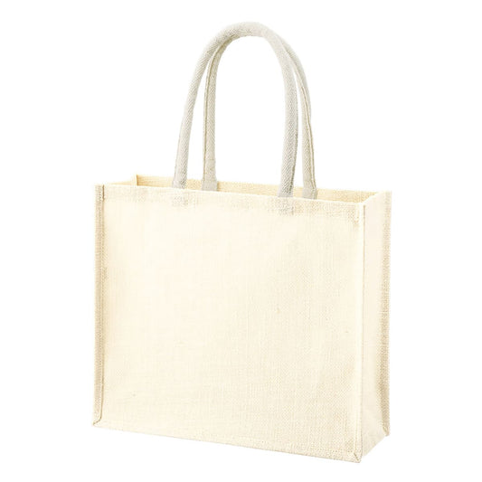 ジュートスクエアトート（ML）ワイド | ノベルティ(小物) | 1枚 | TR-1399 | ナチュラルホワイト