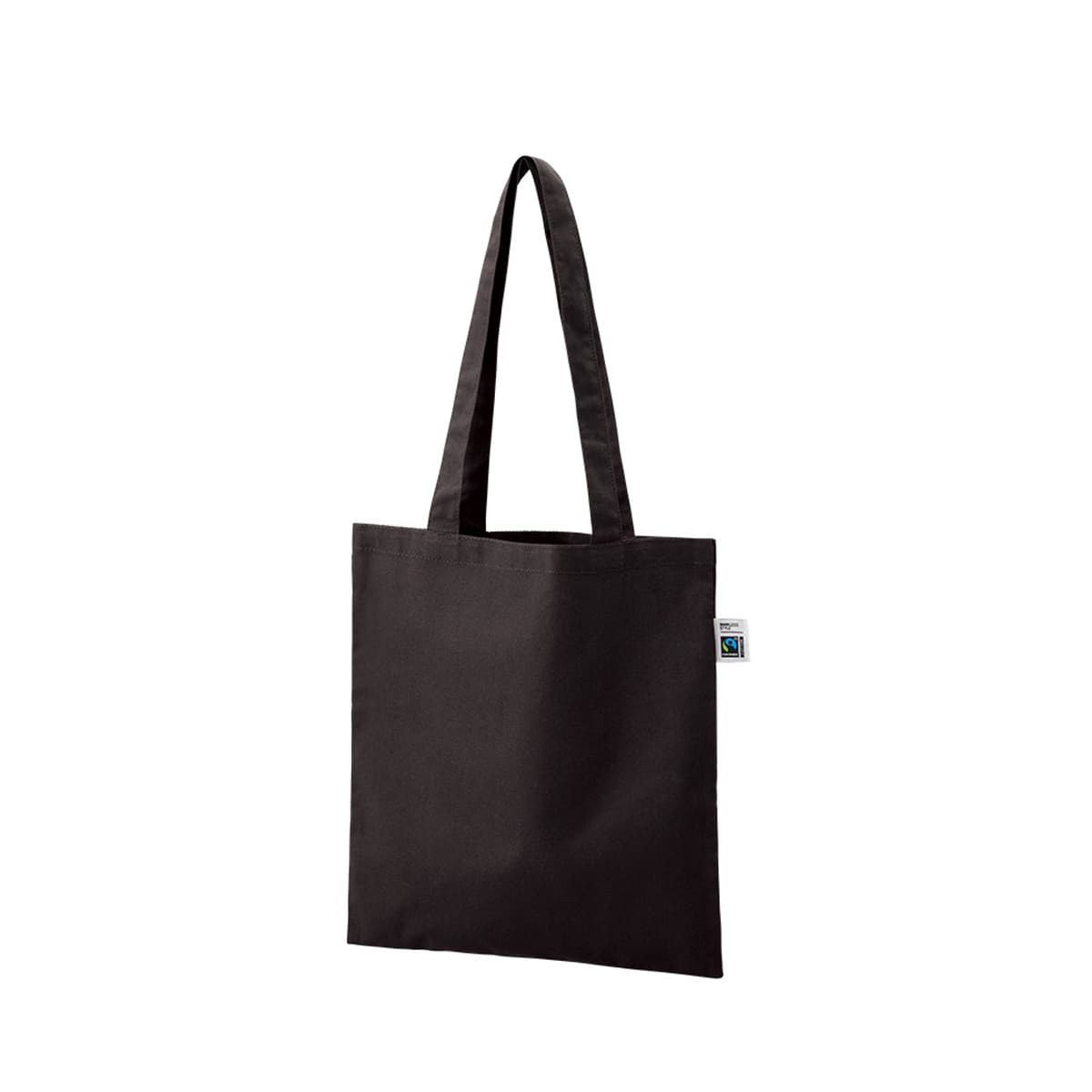 フェアトレードコットンカジュアルフラットバッグ（M） | ノベルティ(小物) | 1枚 | TR-1400 | ナイトブラック