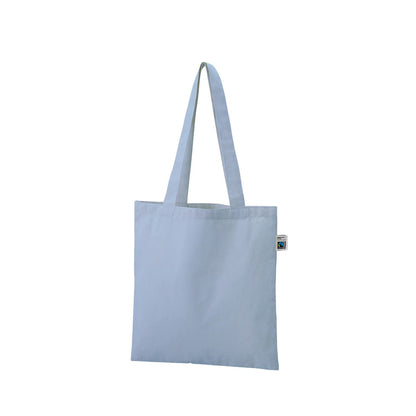 フェアトレードコットンカジュアルフラットバッグ（M） | ノベルティ(小物) | 1枚 | TR-1400 | スモークブルー