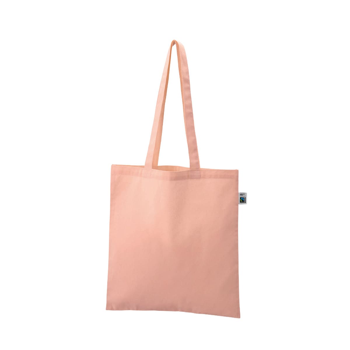 フェアトレードコットンカジュアルフラットバッグ（L） | ノベルティ(小物) | 1枚 | TR-1401 |  スモーキーピンク