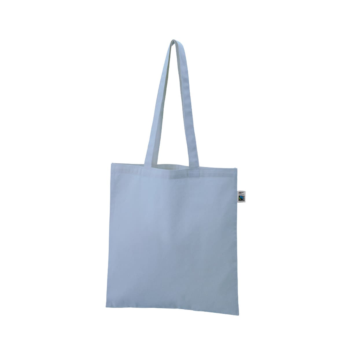 フェアトレードコットンカジュアルフラットバッグ（L） | ノベルティ(小物) | 1枚 | TR-1401 |  スモーキーブルー