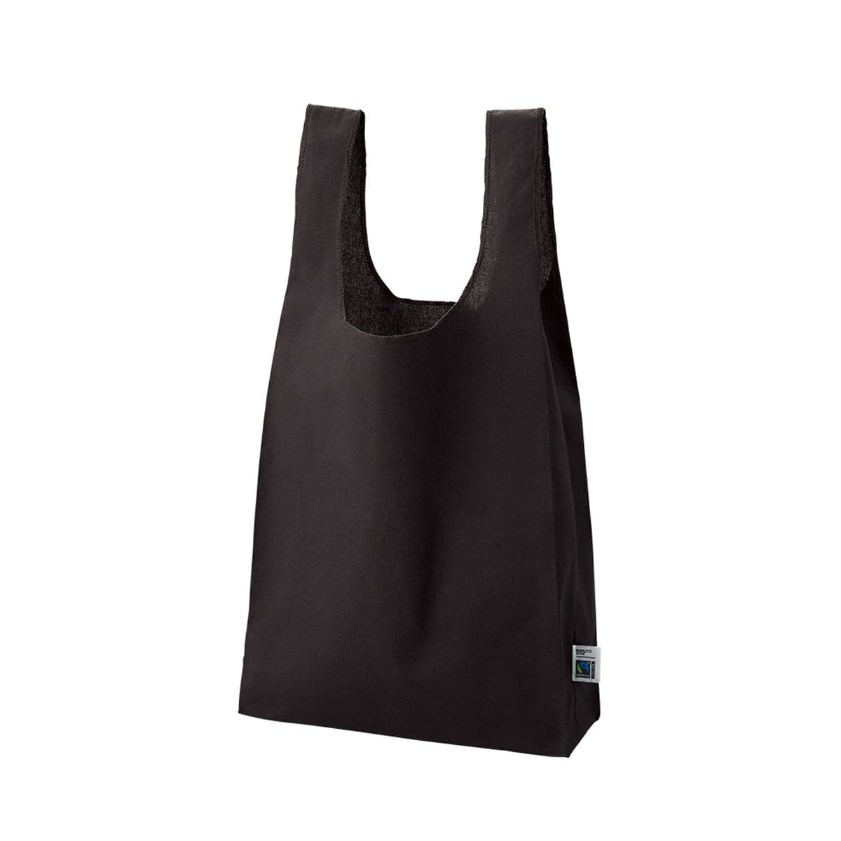 フェアトレードコットンマチ付マルシェバッグ | ノベルティ(小物) | 1枚 | TR-1402 | ナイトブラック