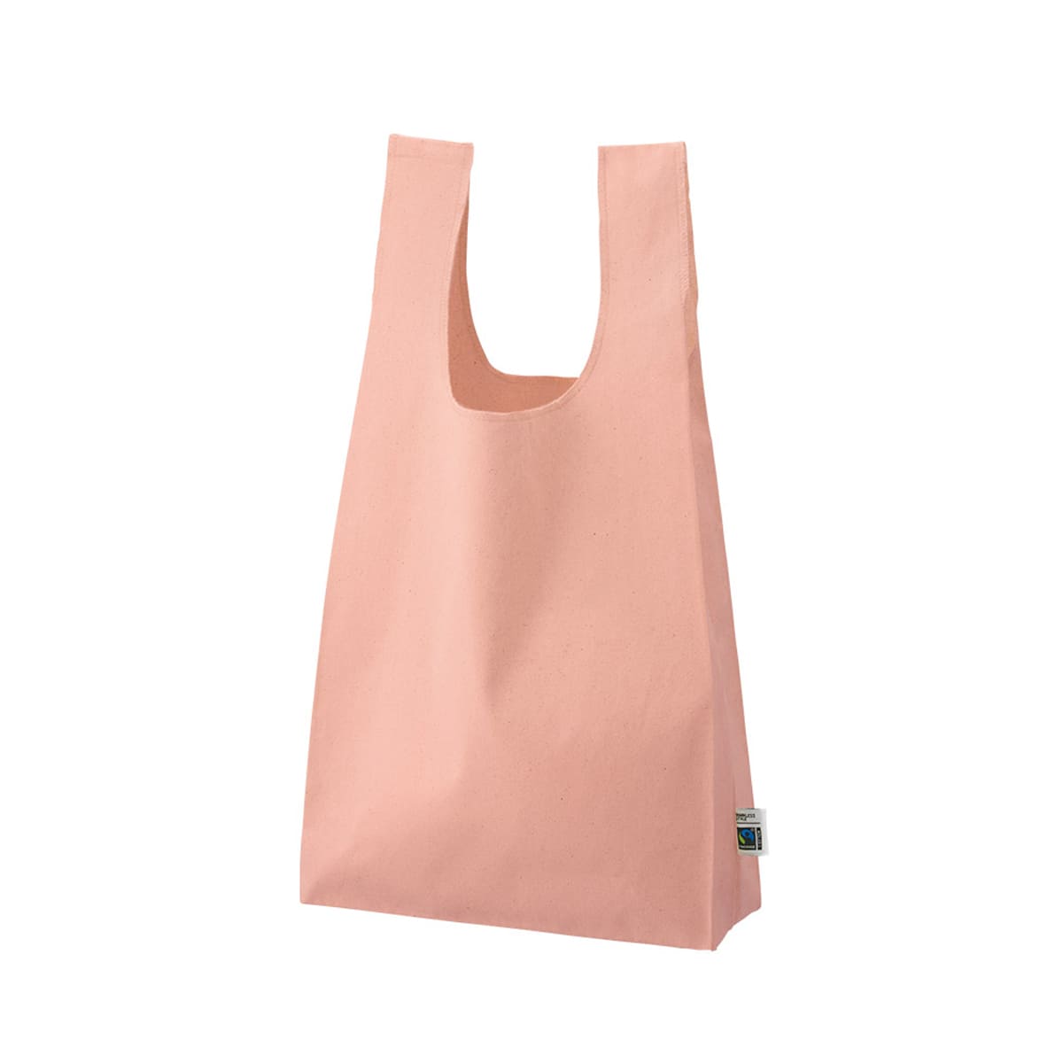 フェアトレードコットンマチ付マルシェバッグ | ノベルティ(小物) | 1枚 | TR-1402 | スモーキーピンク