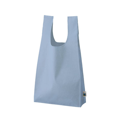 フェアトレードコットンマチ付マルシェバッグ | ノベルティ(小物) | 1枚 | TR-1402 | スモーキーブルー