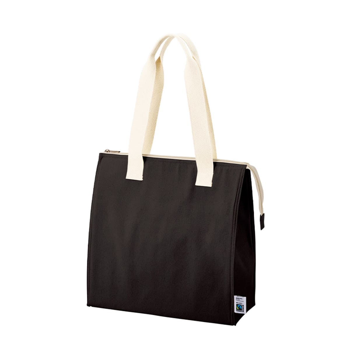 フェアトレードコットンスクエア保冷トート（M） | ノベルティ(小物) | 1枚 | TR-1404 | ナイトブラック