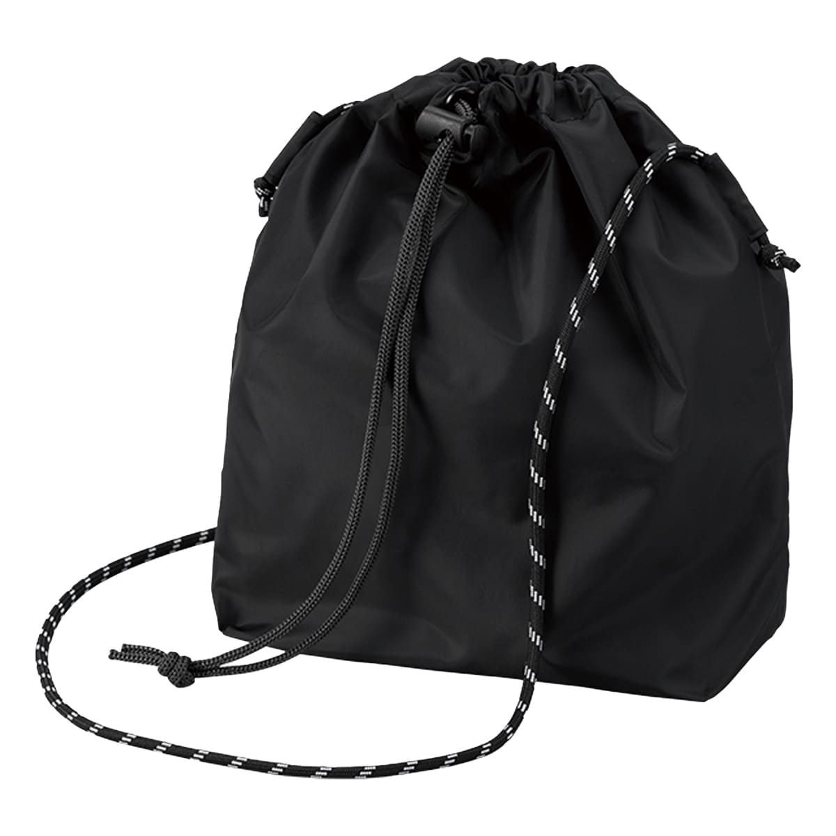 ファインライトポリ巾着ショルダー | ノベルティ(小物) | 1枚 | TR-1438 | ブラック