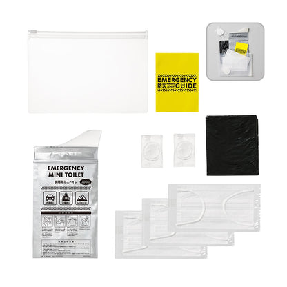 防災衛生6点セット ポーチタイプ クリア | ノベルティ(小物) | 1枚 | TS-1680 | クリア