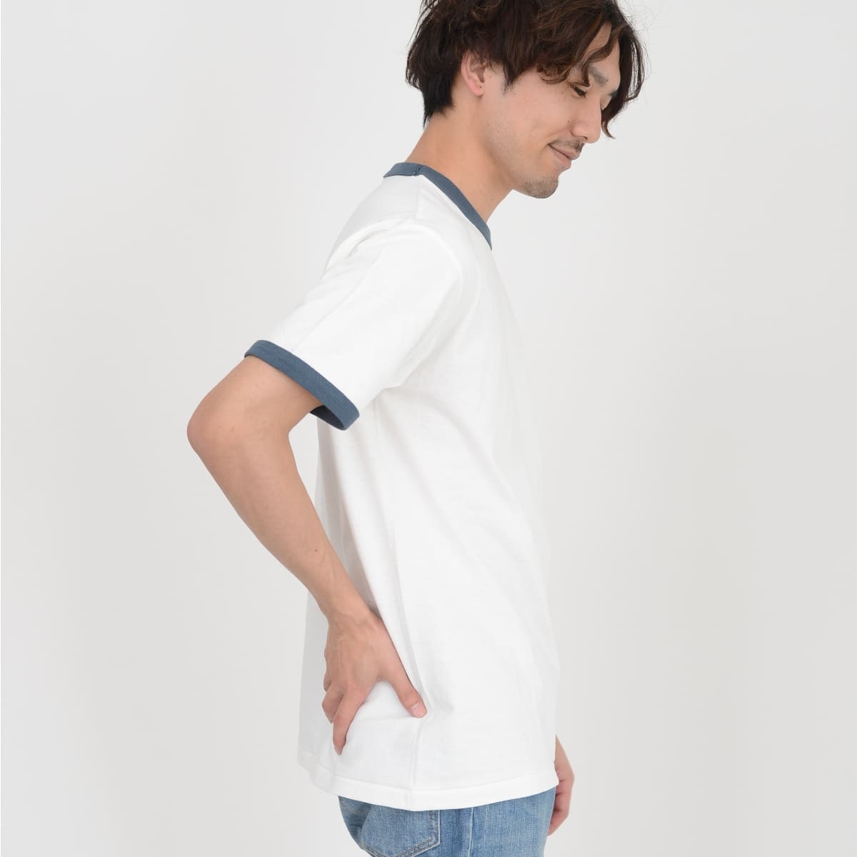 オープンエンド マックスウェイト リンガーTシャツ | ビッグサイズ | 1枚 | OE1121 | ヘザーグレー×デニム