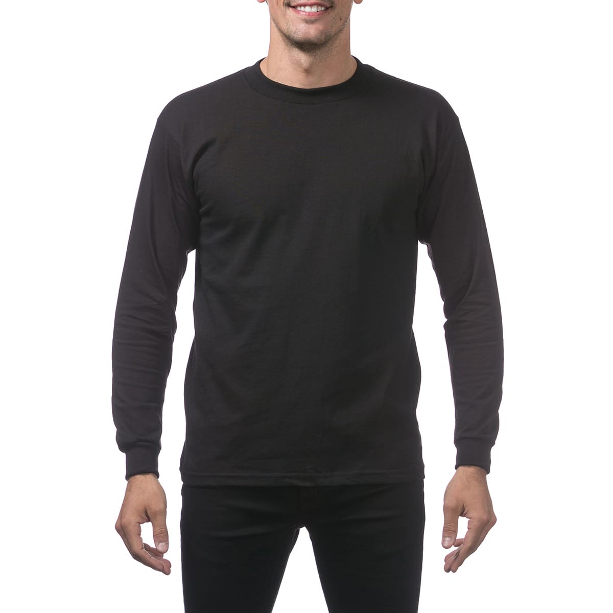 pro club Heavyweight Cotton Long Sleeve Crew Neck T-shirt | メンズ | 1枚 | 114 | BLACK