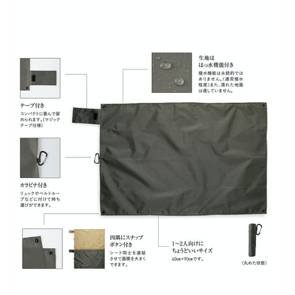 リップシングルピクニックシート | ノベルティ(小物) | 1枚 | RPS-305 | アーミーグリーン