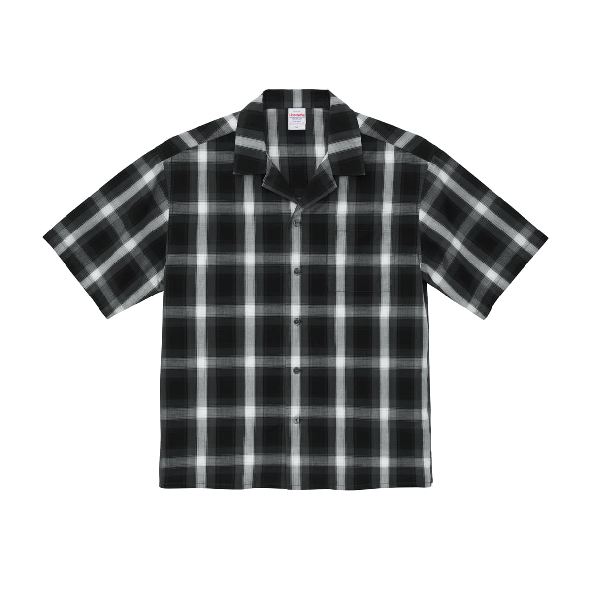 コットン オープンカラーショートスリーブ シャツ | メンズ | 1枚 | 1693-01 | ブラック/ホワイト