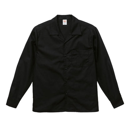 T/C オープンカラー ロングスリーブ シャツ | ビッグサイズ | 1枚 | 1760-01 | ブラック