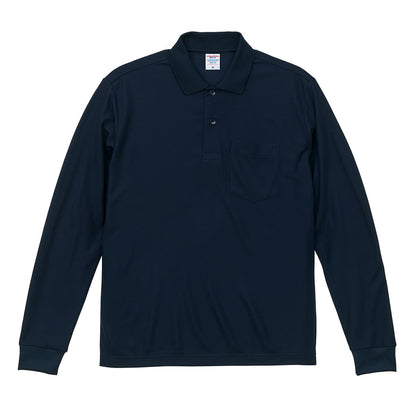 4.7オンス スペシャル ドライ カノコ ロングスリーブ ポロシャツ（ポケット付）（ローブリード） | ビッグサイズ | 1枚 | 2024-01 | ネイビー