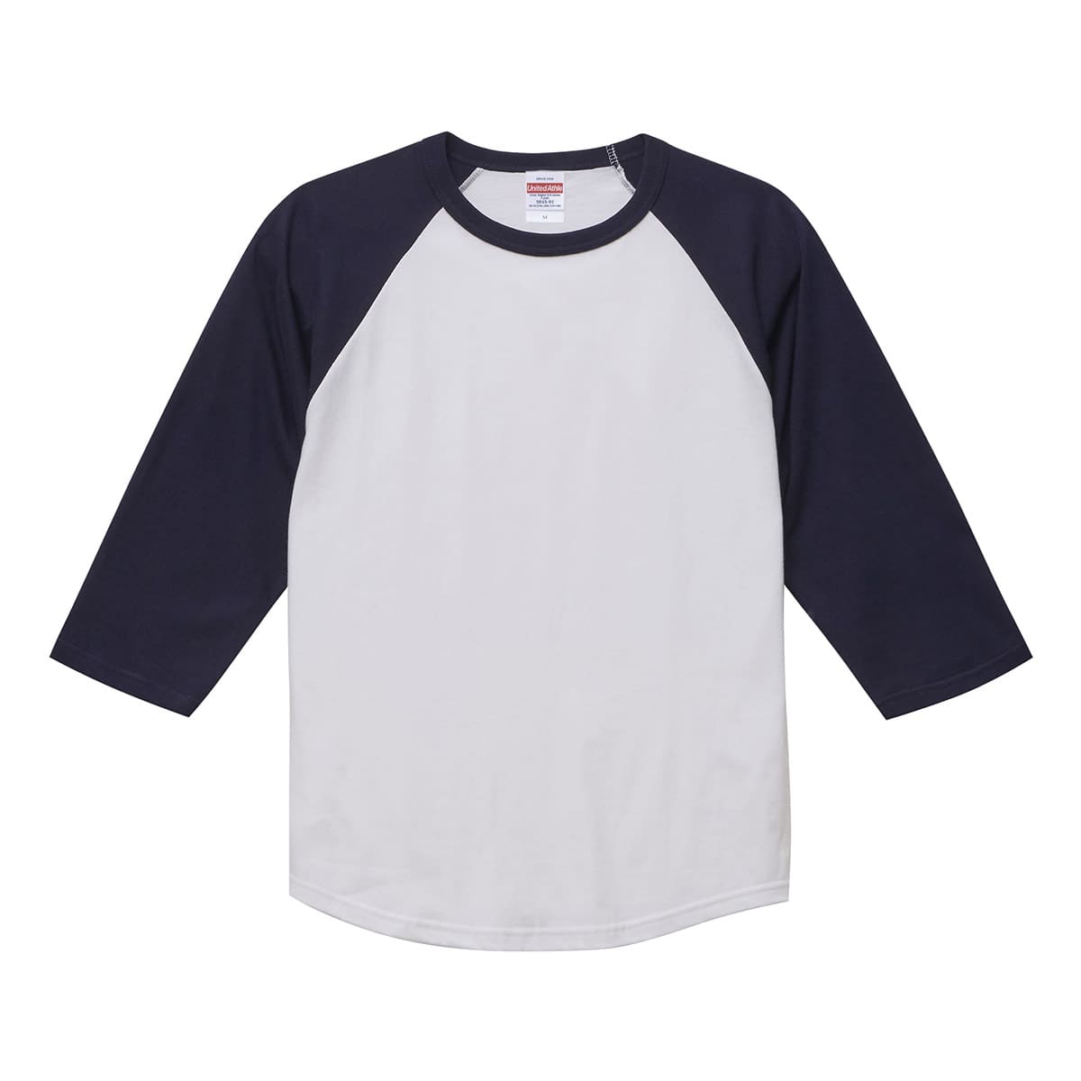 5.6オンス ラグラン3/4スリーブ Tシャツ | メンズ | 1枚 | 5045-01 | ホワイト/ネイビー