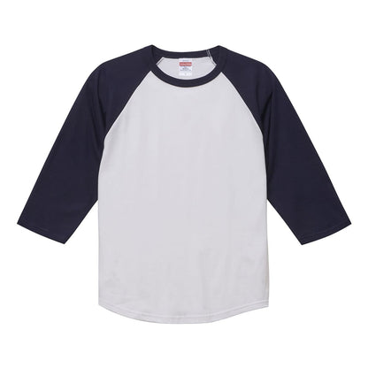 5.6オンス ラグラン3/4スリーブ Tシャツ | メンズ | 1枚 | 5045-01 | ホワイト/ネイビー